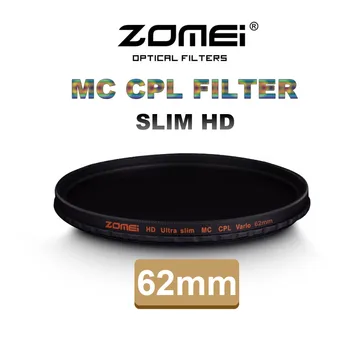 Zomei 62mm CPL Polarizer Slim Filter Pro HD 18-Слойный Кръгъл Поляризационен Филтър MC за Обектива на Камерата Nikon Canon, Sony, Pentax Leica