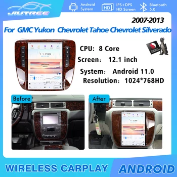 Автомобилен GPS навигатор с телевизор в стила на Android 11 Tesla за GMC Yukon/Chevrolet Tahoe Chevrolet silverado въз основа на 2007-2012 Авто радиоплеер