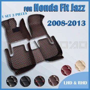 Автомобилни стелки за Honda Fit (Jazz 5-местен 2008 2009 2010 2011 2012 2013 Потребителски автоматично накладки за краката, авто килим