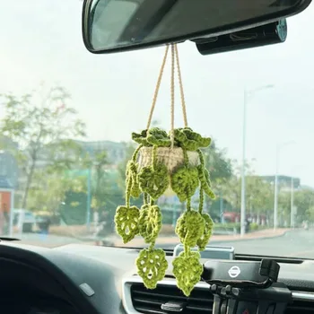 Автомобилно растително украса Творчески Вълна Украшение Ръчно изработени, Вязаный на една кука Подарък