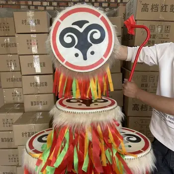 Барабан етническа група Qiang диаметър 39 см, Декоративен подпори, Едностранно барабан, ръчно изработени изделия, Ударни Инструменти