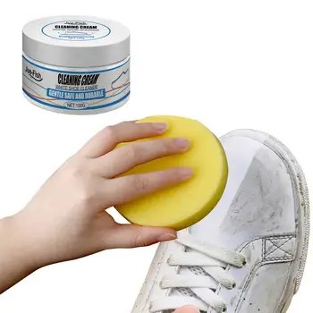 Бял крем за почистване на обувки Многофункционален Комплект за почистване на обувки средство за почистване на обувки с гъба Комплект за почистване на обувки