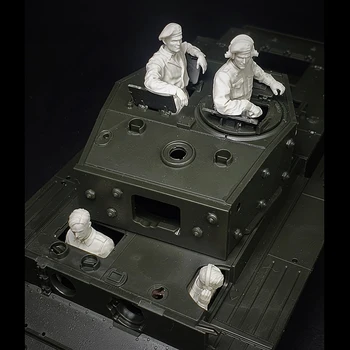 В разглобено формата на 1/35 древен войници британски танк (4 фигурки) Комплекти миниатюрни модели от смола, небоядисана