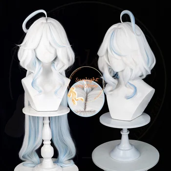 Висококачествен перука за cosplay Genshin Impact Fontaine Focalors За жени дължина 100 см, перуки, изработени от аниме Cruly Furina, Термоустойчиви синтетични косми