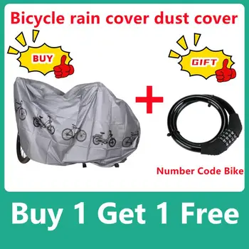 Водоустойчив калъф за велосипед, полиестер, предпазва от слънце, дъжд, прах, Сив, черен, 180 г, 200 *100 см, Аксесоари за електрически автомобили и велосипеди под наем,