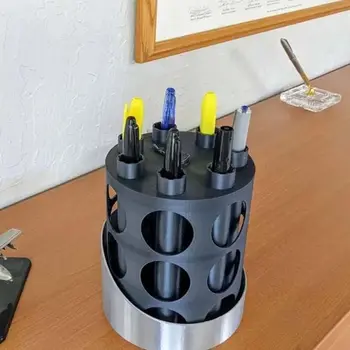 Въртящ се Държач за моливи Spinner Издръжлива Метална Кутия за съхранение на моливи, със 7 Отделения Настолен Органайзер за домашен Офис