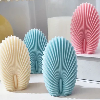 Геометрична 3D шарени силиконова форма за свещи във формата на миди, Определени за извършване на ароматерапевтических свещи ръчно изработени Форми за производство на сапуни, гипс и смола със собствените си ръце