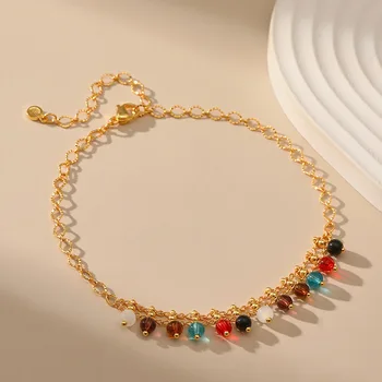 Гривна с окачване от кристал цвят от 18-каратово злато, креативен дизайн в стила на плажния курорт, подаръци за рожден ден