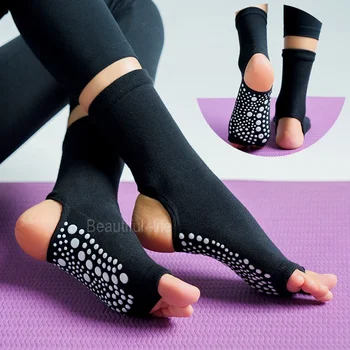 Дамски Висококачествени чорапи за йога, силиконови нескользящие бързо съхнещи чорапи за пилатес, памучни вентилационни чорапи за балетни танци, спортни чорапи