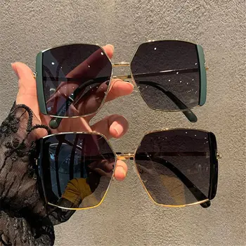 Дамски модни квадратни слънчеви очила луксозен марка, дизайнерски слънчеви очила, дамски летни слънчеви очила с UV400 цветове, модни vintage слънчеви очила