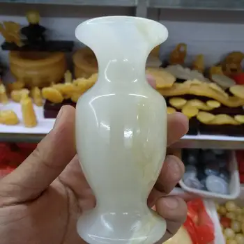 Декоративни елементи на интериора от естествен афганистанското бял нефрит, ваза, ръчно изработени