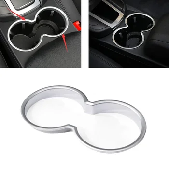 Декоративни панел поставки за чаши след вътрешността на колата за Porsche Macan 2015-2022 Лъскаво Сребристо ABS Покритие Чаши за вода, Аксесоари за полагане на N