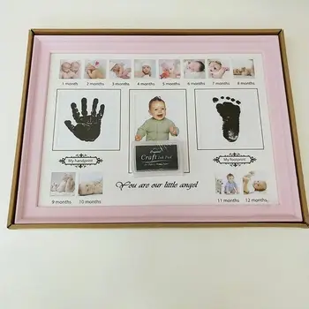 Детски рамки-картички за бебешки отпечатъци на ръцете и краката, безопасни сувенири с отпечатъци от детски ръце и крака