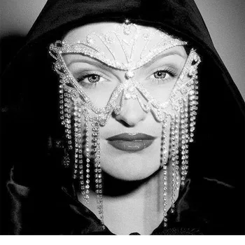Ентусиазиран маска-пеперуда с преувеличени четка за лице, женски костюми за парти на Хелоуин, модерни нови луксозни дизайнерски блестящи декорации