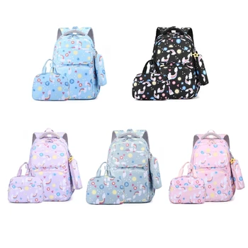 Ергономичен набор от училищни чанти за момичета, обяд-бокс, молив случай, лек и издръжлив