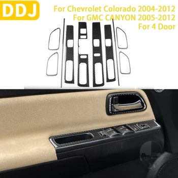 За Chevrolet Colorado за GMC Canyon Аксесоари Авто углепластиковый вътрешен прозорец лифт Врата копчето Стикер за довършване на рамката на панела