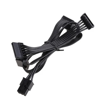 За кабела на модула на хранене G1G2G3 6pin до Satax4 Elbow Черен плосък кабелен модулен кабел 85 см/33,5 инча