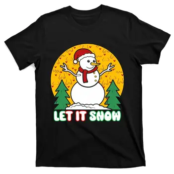 Забавна коледна тениска с снеговиком Let It Snow Tit.