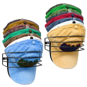 Закачалка за шапки на стената и вратата, метални организаторите за шапки, държач за съхранение на бейзболни кепок, Закачалки за кепок в шкаф за спалня