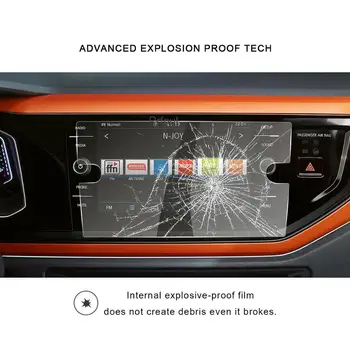 Защитно фолио за екран за навигация за кола за polo/Polo 6 Discover Media 8 Инча 2018 2019, Централен Сензорен дисплей, интериорът на автомобила
