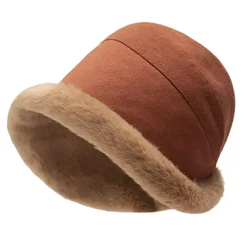 Зимна шапка Дамски Плюшен с широка периферия, удебелени, водене жив топлина, шапки, панама, Плюшен шапка-на пот, Градинска облекло