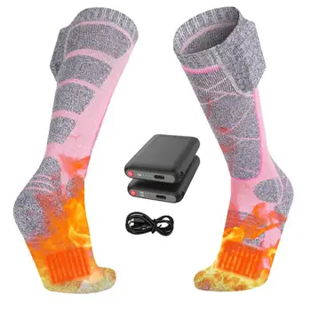 Зимни Чорапи С топъл с Батерия От 3.7 5000 mah, Термоноски За мъже и Жени, Топло За крака С подгряване, Електрически Чорапи, Топли Чорапи За Колоездене, Ски