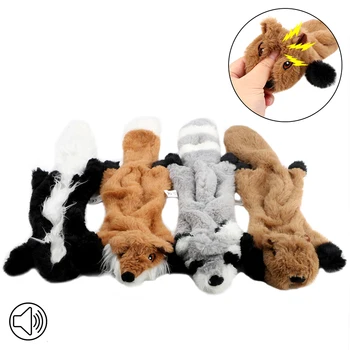 Играчки за домашни кучета с пищащим Свирка, Задействованная протеин, Нови Сладки Плюшени играчки, Протеин, миеща мечка, Лисица, Плюшен играчка във формата на животно-Скункс