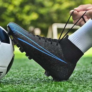 Качествени футболни обувки и обувки на Едро Messi Здрави, Леки и удобни улични маратонки Chuteira Общество от естествена футзальной гума с шипове