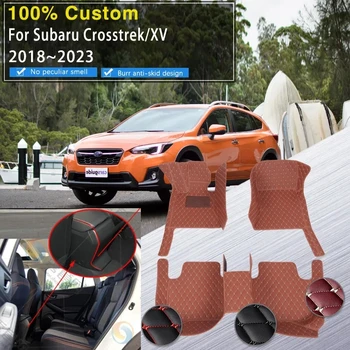 Кожени Автомобилни Постелки За Subaru XV Crosstrek Kurosutorekku GT 2018 ~ 2023 Анти-мръсни Накладки, Автомобилни Мат Подложки за Автомобилни Аксесоари За Интериора
