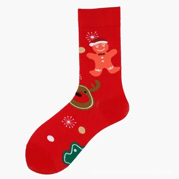 Коледни чорапи със средна тръба, дамски чорапи за есен-зима, сладък коледен подарък от карикатура, мъжки Instagram tide