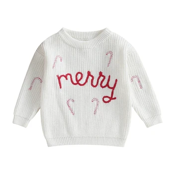 Коледно облекло за малки Момичета и момчета, вязаный пуловер с дълъг ръкав, Риза, Пуловер, hoody, Есенни Сладък екипировки