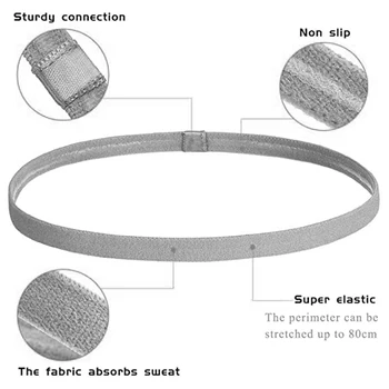 комплект от 3 бр. силиконови неплъзгащи превръзка на главата Еластичен спортен Унисекс гривна за фитнес