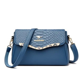 Крокодилска кожа, дамски дизайнерска чанта 2023New мода рамото Crossbody жени чанта-купувач луксозни маркови дамски чанта