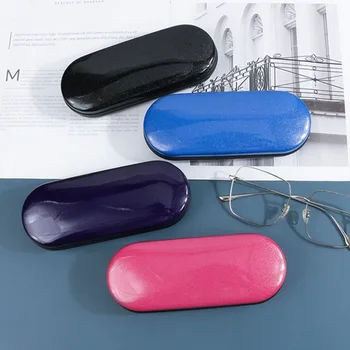 Кутия за очила с защита от налягане, преносим водоустойчив, устойчив на абразия калъф за очила, монофонични калъф за очила, жена