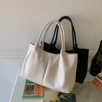 Луксозен дизайнерски дамски чанти-тоут от изкуствена кожа, ежедневни чанти през рамо, за да пътуват до работа, проста реколта женствена чанта под мишниците