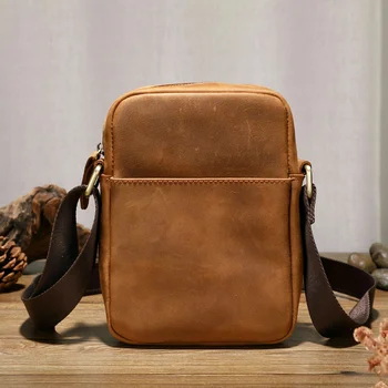 Малка модерна чанта през рамо за мъже от естествена кожа, мъжки чанти-месинджър през рамо, мъжки чанти-тоут