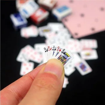 Миниатюрни Покер игри Игра на Мини карта Мини карта за кукли Аксесоар за Декорация на дома, Благородна игра на карти