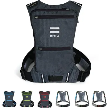Минималистичен раница за бягане - Притежател на телефон в раницата, за джогинг, за носене на лични неща - За бягане за мъже и жени (със стилен черен, M-L-XL)