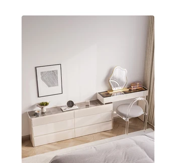 Многофункционален тоалетка, вградена масичка за грим, модерна и минималистичная спалня, нощни шкафче, L-образно ъглово бюро