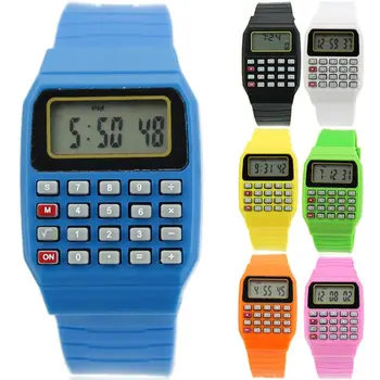 Модерен бебешки силиконови ръчен часовник с сензор за датата, универсален детски електронен калкулатор L4MD