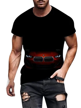 Модерен Ежедневен мъжки тениски с 3D модел, Забавна тениска с модел на спортен автомобил, мъжка Проститутка, дрехи, Кола, Детска Тениска Голям размер