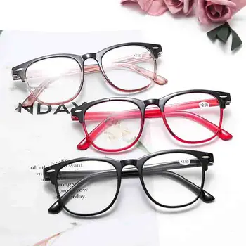 Модни Дамски Мъжки Кръгли Очила, Модерен Ультралегкие Очила За Старческо Със Защита От Синя Светлина+1.0+1.5+2.0+2.5+3.0+3.5+4.0