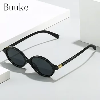 Модни Малки Овални Слънчеви очила Дамски Нюанси UV400 Реколта Маркови Дизайнерски Прозрачни океански лещи Мъжки Слънчеви очила в стил пънк