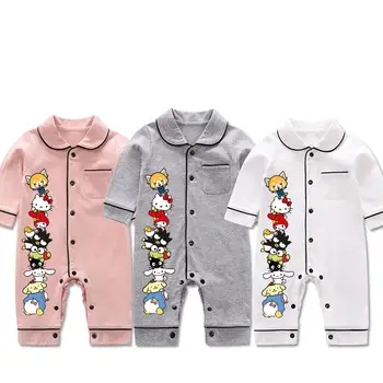 Мультяшная дрехи за новородени Sanrio Hello Kitty, детски гащеризон с шарките на Аниме за момчета и момичета, Roupas Infantis с дълъг ръкав