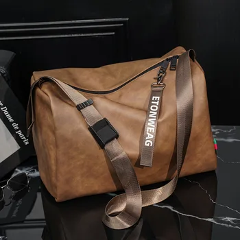 Мъжка чанта през рамо от кожата георадара, пътни чанти с голям капацитет, модни чанти през рамо, спортна чанта за мъже