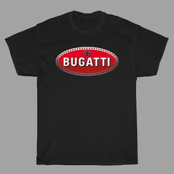 Мъжка черна тениска с логото на Bugatti Racing, размери от S до 3XL