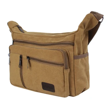 Мъжки градинска чанта в стил ретро, многофункционална парусиновая преносима однотонная ежедневни водоустойчива чанта през рамо с голям капацитет