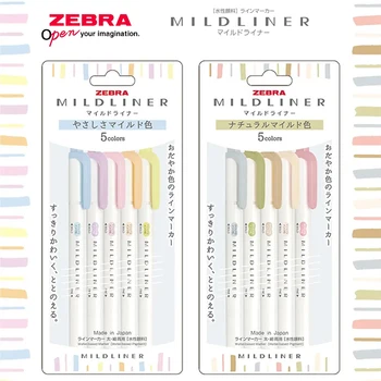 Набор от маркери на ZEBRA WKT7 Светъл цвят с двойна глава, флуоресцентно дръжка, маркер на небето за студентски сметки, канцеларски маркери