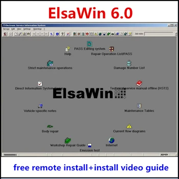 Най-новия софтуер за ремонт на автомобили ElsaWin 6.0 за Au / di, V / W, Sko-da, Se-Сервизен център Elsa Win 6.0 Cars Ръководство за ремонт на Безплатна помощ за инсталиране