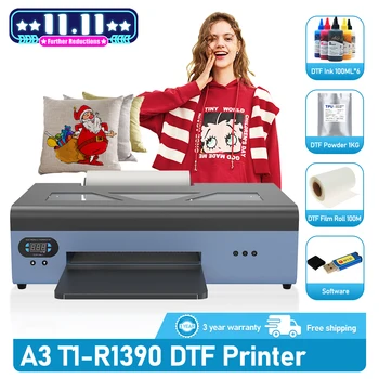 НОВ R1390 DTF Принтер A3 печат на тениски DTF Принтер за прехвърляне на пакети Ролка фолио и листове за печат A3 Принтер DTF